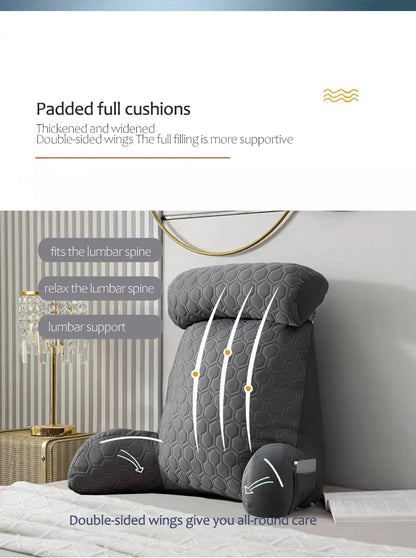 Triangle Reading Pillow – Cooling Latex Wedge Cushion, Removable & Washable Backrest for Sofa & Bed