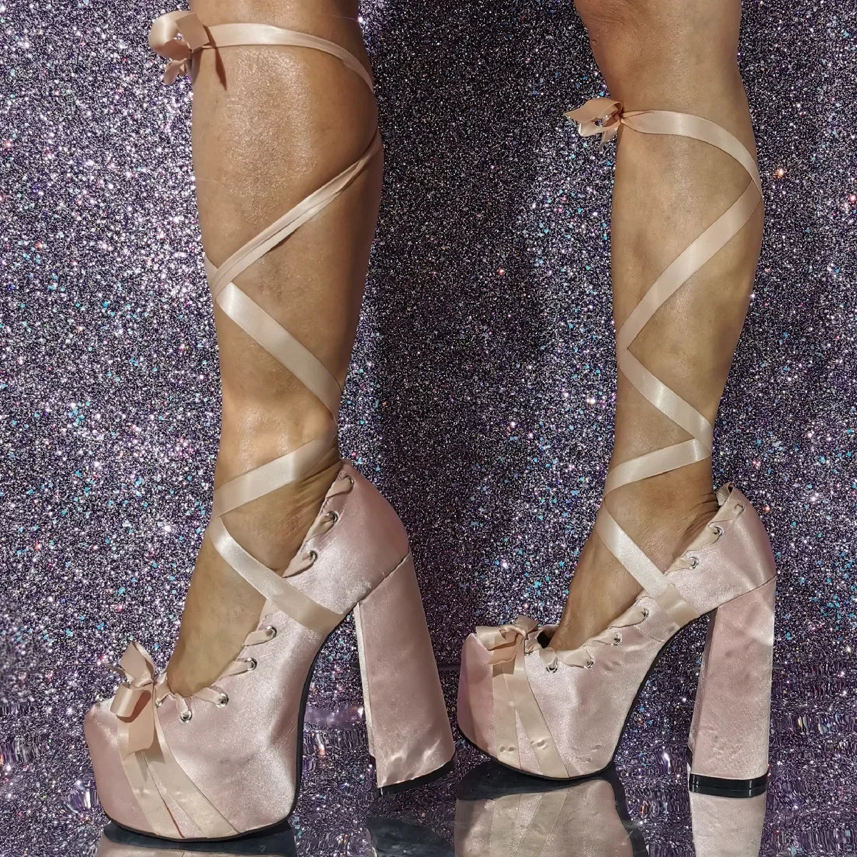 Chunky Heel Lolita Platform Pumps – Cute Ankle Strap Statement Shoes for Parties & Themed Events, Size 47