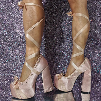 Chunky Heel Lolita Platform Pumps – Cute Ankle Strap Statement Shoes for Parties & Themed Events, Size 47