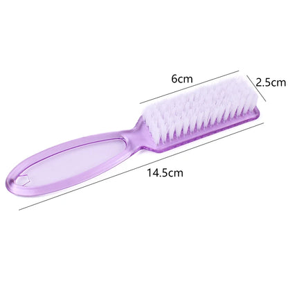4PCS Transparent Nail Cleaning Brushes – Plastic Handle Pedicure & Manicure Scrub Brushes