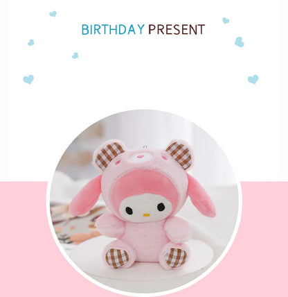 Sanrio Kawaii Plush Keychain — Hello Kitty, My Melody, Kuromi & Cinnamoroll Stuffed Cartoon Doll Pendant for Backpack Decoration