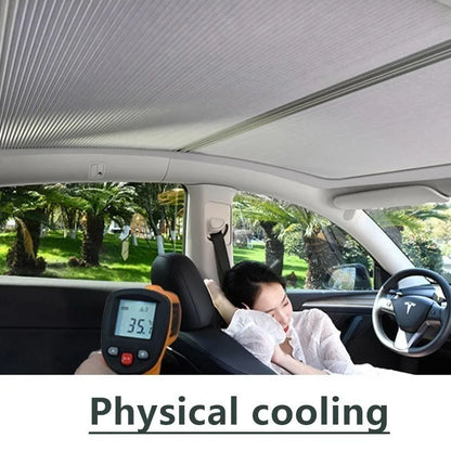 Magnetic Sunshade for Tesla Model Y 2022–2024 – Front & Rear Glass Roof Skylight Sunroof Accessory