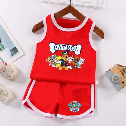 PAW Patrol Kids Soccer Jersey Set - Colorful Sleeveless Sportswear Training Outfit