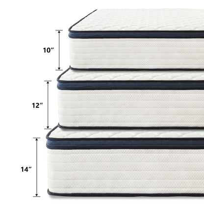 Queen Size Gel Memory Foam Hybrid Mattress — Medium Firm Comfort with Pressure Relief & Motion Isolation, Mattress in a Box