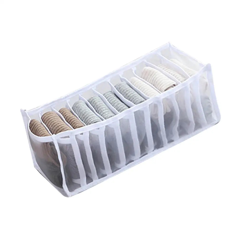 7-Grid Jeans Storage Box — Closet & Wardrobe Drawer Organizer for Clothes, Pants, and Socks Separation