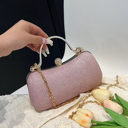 Women’s Chain Evening Shoulder Bag – Vintage Crossbody Handbag Dinner Party Underarm Satchel