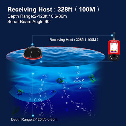 100M Portable Sonar Fish Finder – Echo Sounder with Fishing Lure, Alarm, and Transducer for Lake & Sea Fishing