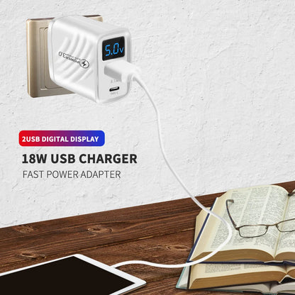 20W USB-C PD Fast Charger with Digital Display - Type C Wall Charging Adapter for iPhone, Samsung, Xiaomi, Huawei