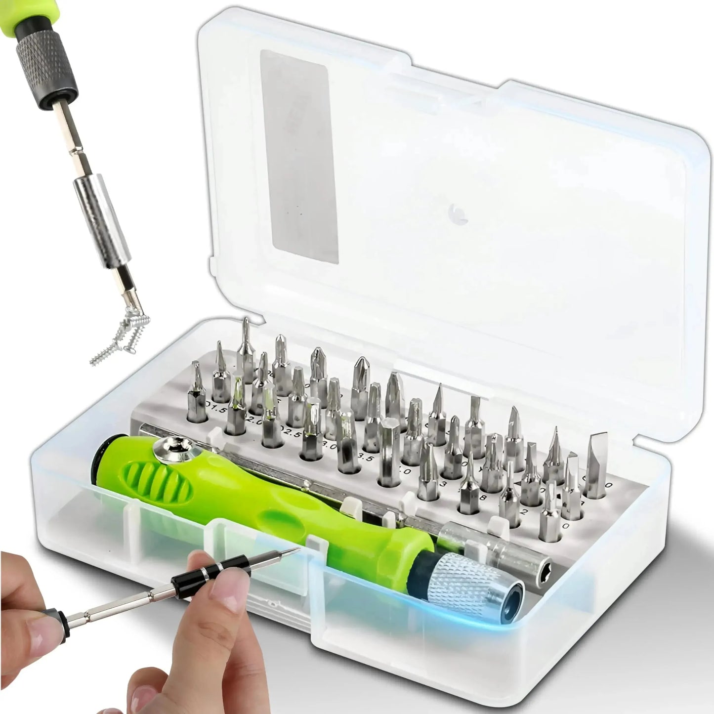 Mini 32-in-1 Precision Screwdriver Set – Magnetic Phillips Bits, Multifunctional Hand Tool Kit for Phone, Watch, Glasses & PC Repair