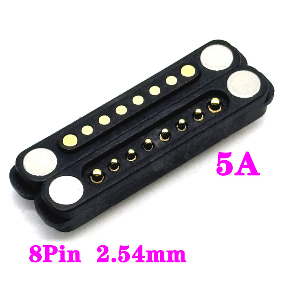 Magnetic Pogo Pin Connector - 5A Waterproof High-Current Spring Probe Male Female DC Charging Connector, 2/3/4/5/6/7/8 Pin