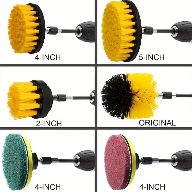 Efficient 12/4 Pcs Electric Drill Brush Kit for Household Cleaning: Carpet, Glass, Car, Kitchen, Bathroom, and Toilet Cleaning Tools