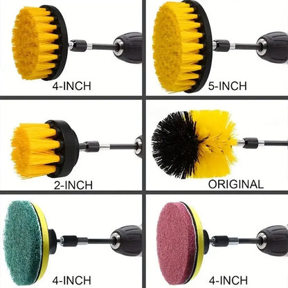 Efficient 12/4 Pcs Electric Drill Brush Kit for Household Cleaning: Carpet, Glass, Car, Kitchen, Bathroom, and Toilet Cleaning Tools