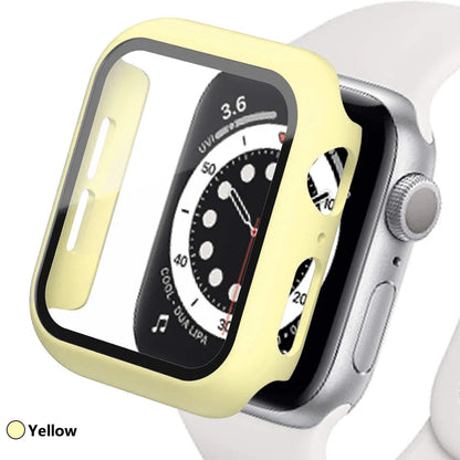 Tempered Glass Screen Protector Case for Apple Watch - Series 8 7 6 SE 5 4 3 Protective Cover Accessories 41mm 40mm 44mm 45mm 42mm