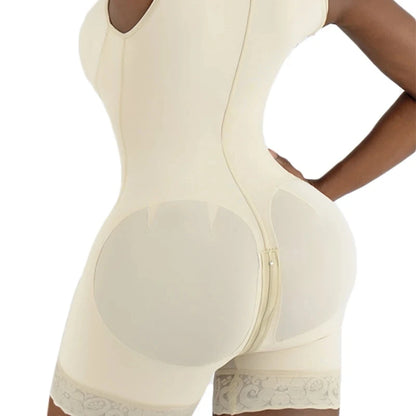 High Compression Bodysuit Shapewear: Fajas Girdles with Bust Brooches for Slimming Sheath - Daily & Post-Surgical Use for Women's Belly