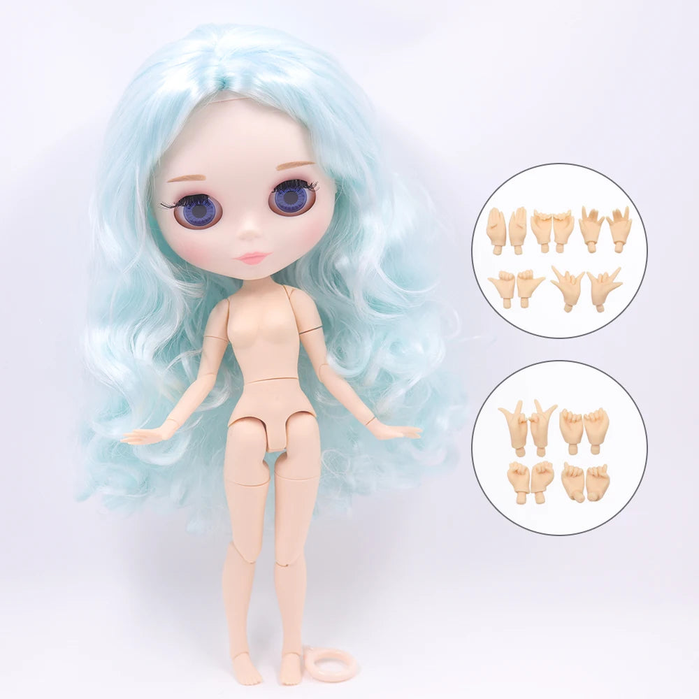 ICY DBS Blythe 1/6 BJD Doll - 30cm Jointed Body with White Skin & Shiny/Matte Face