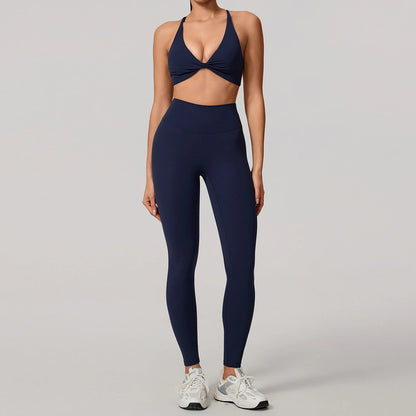 2Pcs Women's Yoga Sports Set - Quick Dry Long Sleeve Workout Tracksuit for Gym & Running
