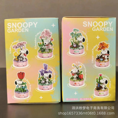 Genuine Snoopy Blind Box Toy — Cartoon Supermarket & Garden Furniture Building Blocks for Kids