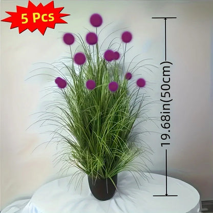 Purple Bulbous Artificial Grass Plants – Decorative Faux Greenery for Home, Festival, Party & Courtyard Garden Decor