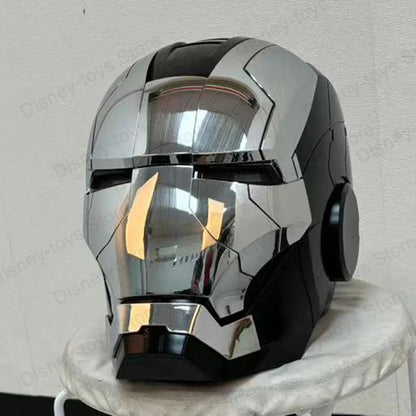 1:1 Iron Man Helmet Mk5 to Mk50 – Avengers War Machine Cosplay with Electric Open/Close, English Voice & Remote Control, Christmas Gift Toy