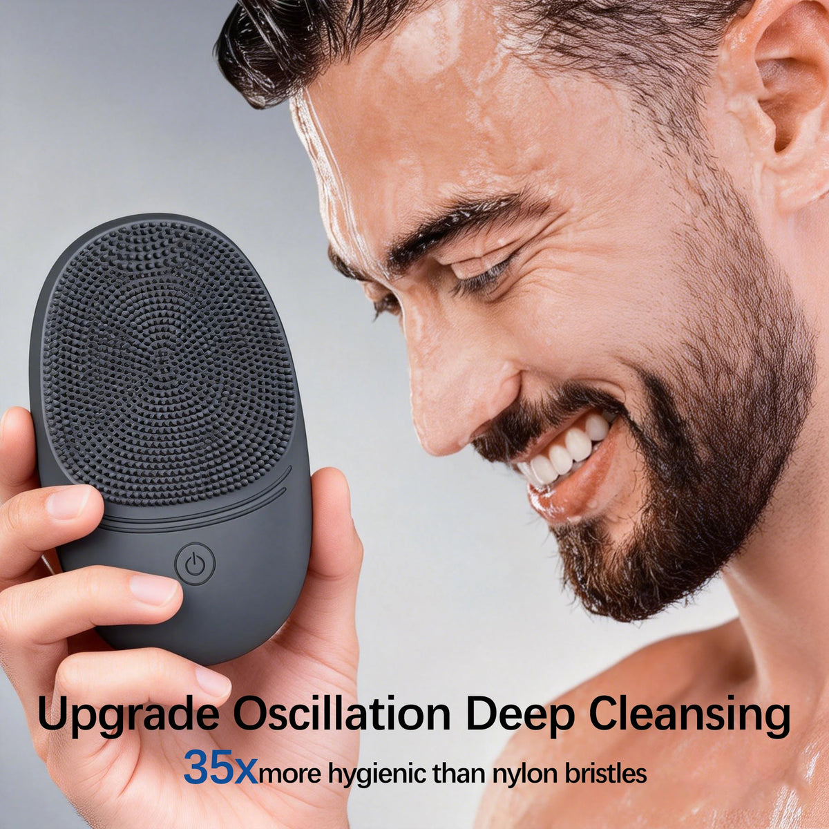 Electric Silicone Facial Cleansing Brush - Sonic Vibration Deep Cleansing Face Wash Tool