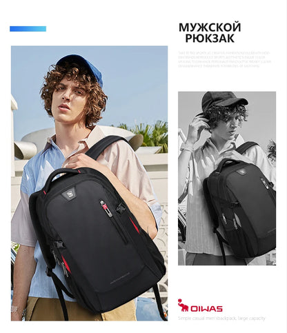 OIWAS 14" Laptop Backpack – 29L Waterproof Nylon School, Travel & Casual Bag for Teenagers & Men