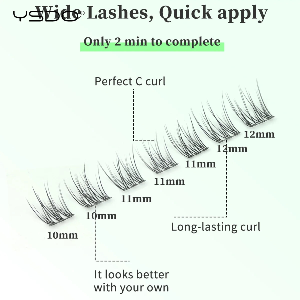YSDO Premade Volume Fans Eyelash Extensions – 10/14 Rows Natural Mink Individual Cluster Lashes for Makeup