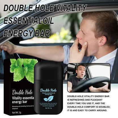 Anti-Snoring Nasal Inhaler — Two-Nostril Aromatherapy Stick with Energy Oil for Sleepiness Relief