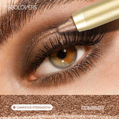Dual-Ended Waterproof Eyeshadow Stick – Smudge-Proof Glitter and Matte Eye Makeup with Sponge Applicator