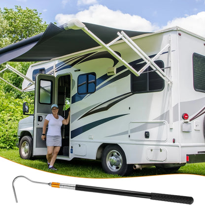 RV Awning Opener Pull Rod Telescopic Reach Pole 16–60 Inch Multi-Section Locking for Tent, Camper & Canopy Use
