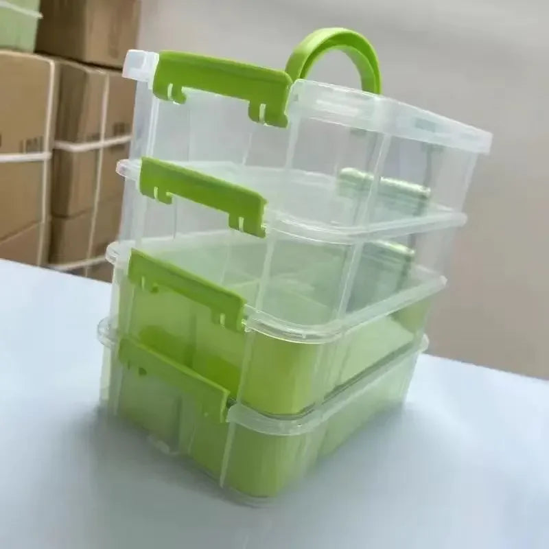 4-Layer Stackable Transparent Organizer – Multi-Tier Plastic Storage Box for Kids Toys, Makeup, Jewelry, Office & School