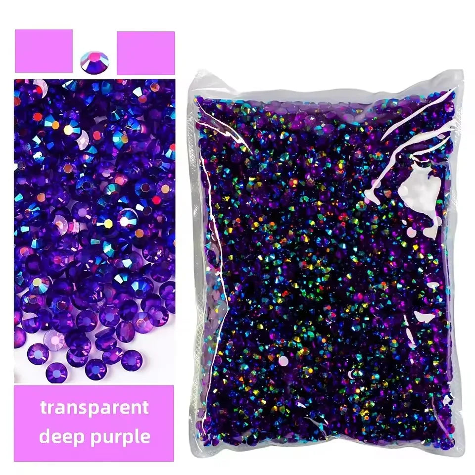Jelly AB Resin Rhinestones 2-6mm — Non-Hotfix Flat Back Plastic Crystals & Strass Glitters, Large Pack