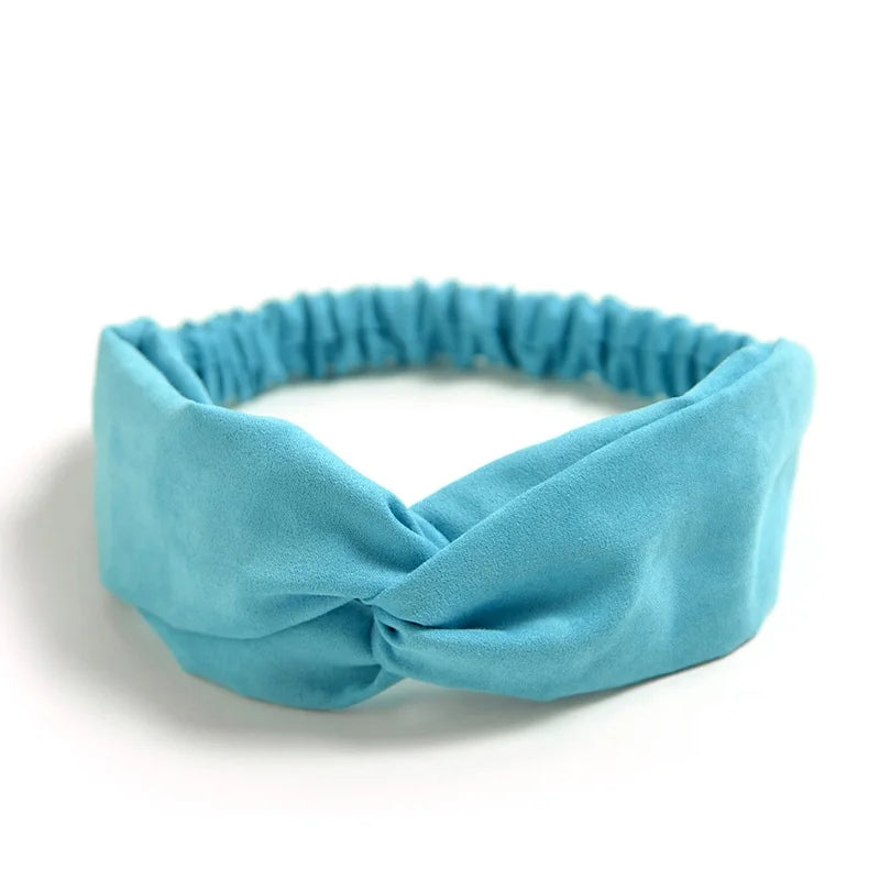 Women Cross Top Knot Headband – Elastic Soft Solid Color Hair Bands, Twisted Knotted Headwrap, Hair Accessories for Girls