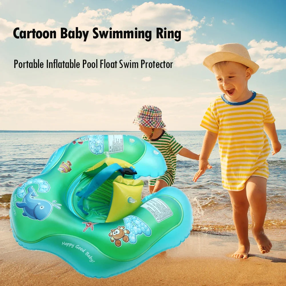 Kids Inflatable Swim Ring - Cartoon Swimming Pool Float for Babies and Children, Pool Parties & Bath Time