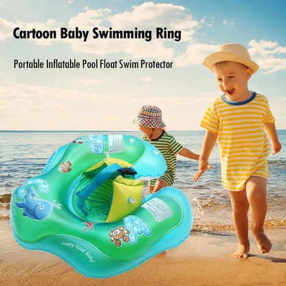Kids Inflatable Swim Ring - Cartoon Swimming Pool Float for Babies and Children, Pool Parties & Bath Time