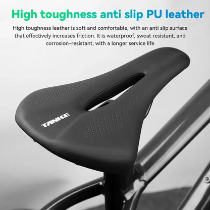 TANKE Bicycle Saddle - Hollow Breathable Shock-Absorbing PU Bike Seat for Men & Women, MTB & Road Cycling
