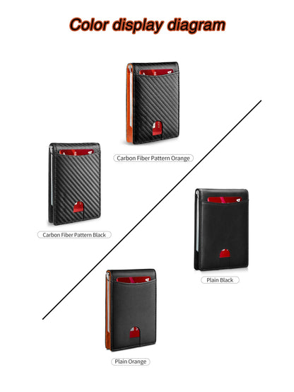 RFID Carbon Fiber Men’s Wallet — Ultra-Thin Mini Card Holder with 7 Slots