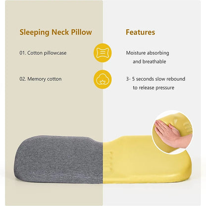 Ergonomic Memory Foam Cervical Pillow | Orthopedic Contour Neck Pillow for Side Sleepers | Supportive Bed Sleeping Pillow