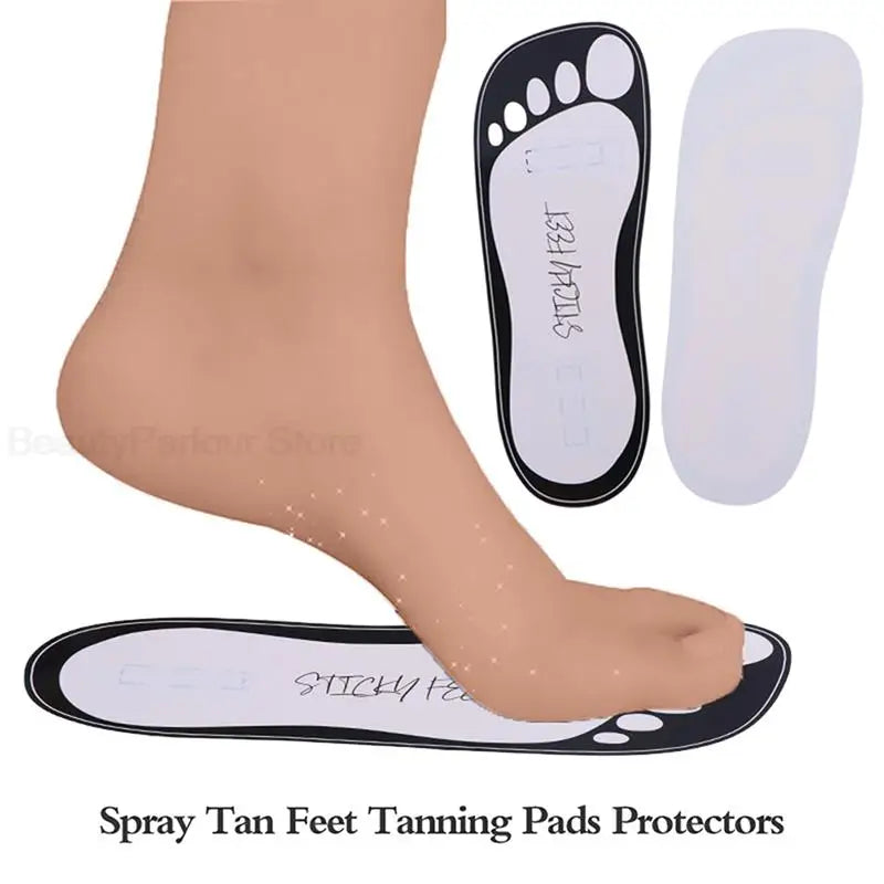 20PCS Disposable Women’s Tanning Slippers – 11" Sticky Foot Pads Protectors for Spray Tan & Body Care