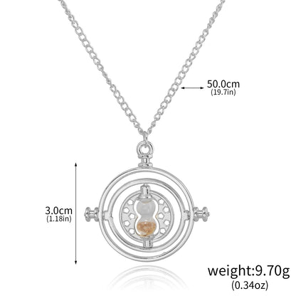 Classic Harry Potter Time-Turner Necklace - 360° Rotatable Hourglass Cosplay Pendant & Wizard Fan Gift