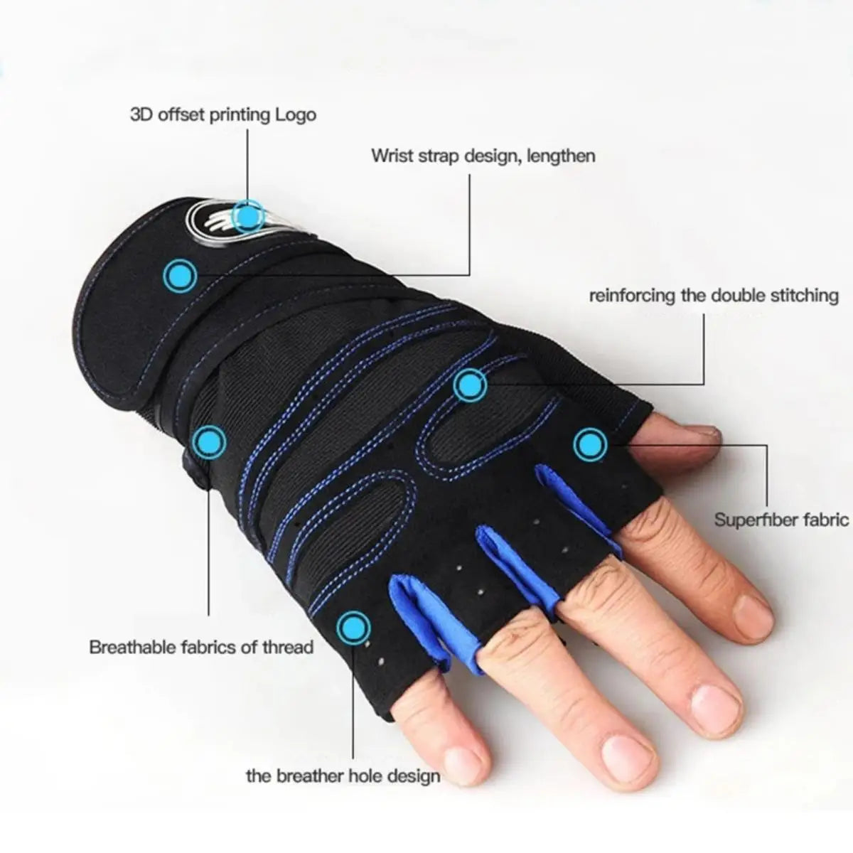 Gym Gloves - Shockproof Weightlifting & Fitness Gloves with Wrist Support for Men and Women