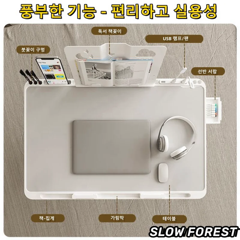 Adjustable Laptop Bed Tray Table – Portable Foldable Desk with Storage Drawer for Sofa & Lap Use