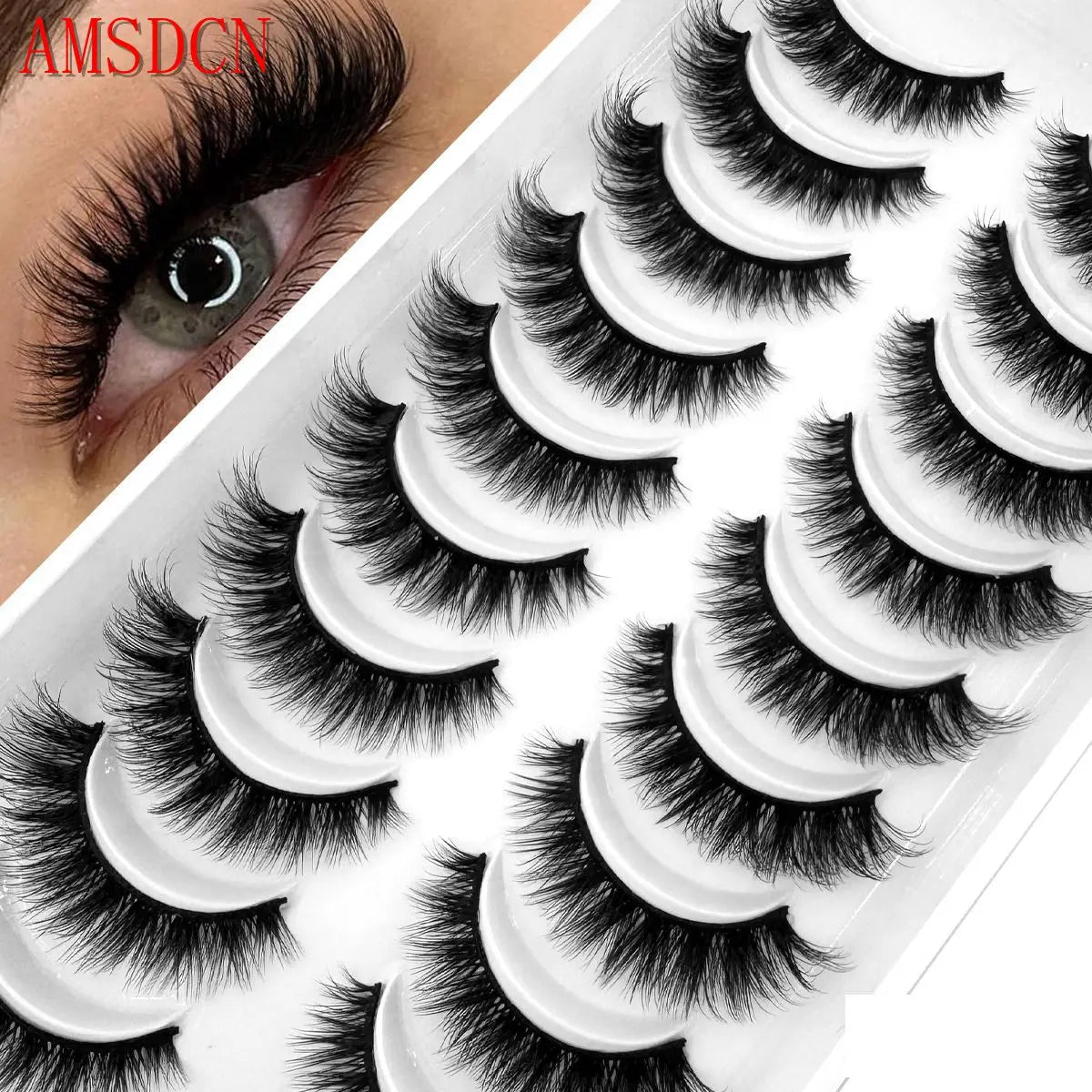 HBZGTLAD 10 Pairs 3D Faux Mink False Eyelashes – Natural Long Look Short Mink Lash Extensions for Makeup & Beauty