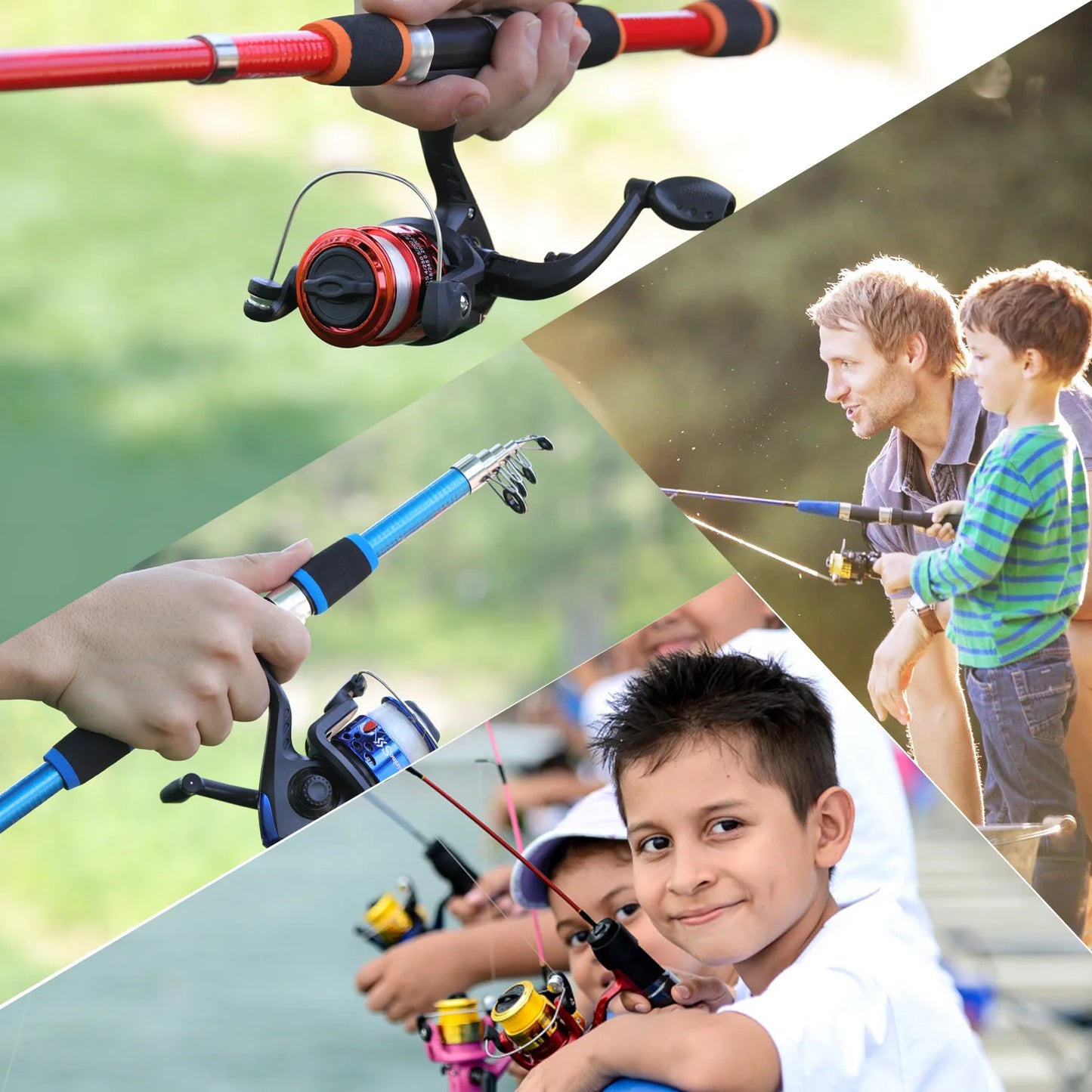 Sougayilang 1.8M Telescopic Fishing Rod - Durable Fiberglass Spinning Rod for Kids & Carp Fishing