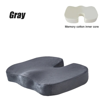 Travel Memory Foam U-Shaped Seat Cushion | Car, Office Chair Cushion Pad for Hip Support & Orthopedic Massage