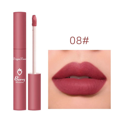 Nude Matte Lip Gloss - 12 Colors Long-Lasting Velvet Waterproof Non-Fade Non-Stick Lipstick for Women’s Makeup