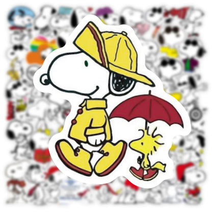 50PCS Snoopy Cartoon Stickers - Cute Dog Decals for Laptops, Skateboards, Water Bottles, Motorcycles, and DIY Decorations