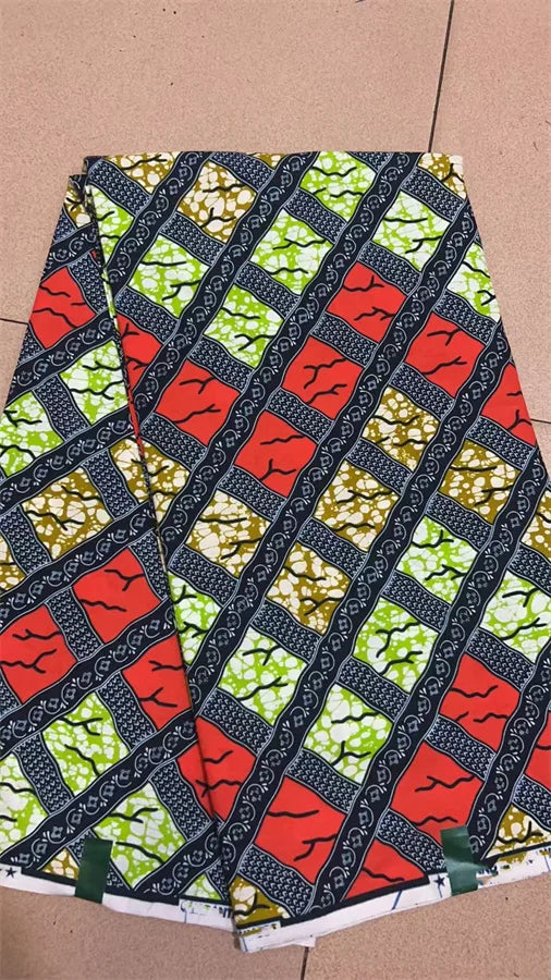 African Ankara Wax Print Fabric - 100% Cotton Soft Nigerian Real Wax Material for Women’s Party Dresses