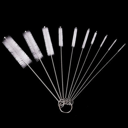10pcs Nylon Bottle & Straw Cleaning Brush Set – Kitchen Tube, Bottle & Straw Bristle Cleaner Kit
