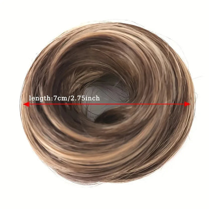 100% Human Hair Bun Ponytail Hairpiece – Brazilian Hair Scrunchie Updo, Donut Chignon Hair Extension for Women
