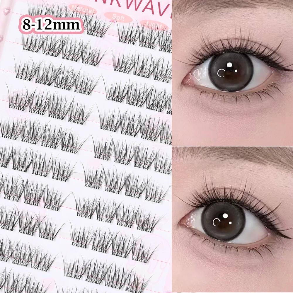 Large Capacity Girls’ Glue-Free False Eyelashes – Natural Wispy Reusable Bottom & Top Lashes, Easy Apply